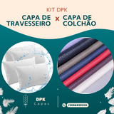 Kit Capa de colchão Casal + 2 Capa de Travesseiro CORINO Impermeável Antialérgica 1,88 x 1,38