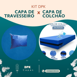 Kit Capa de colchão Casal + 2 Capa de Travesseiro NAPA BAGUM Impermeável Antialérgica 1,88 x 1,38